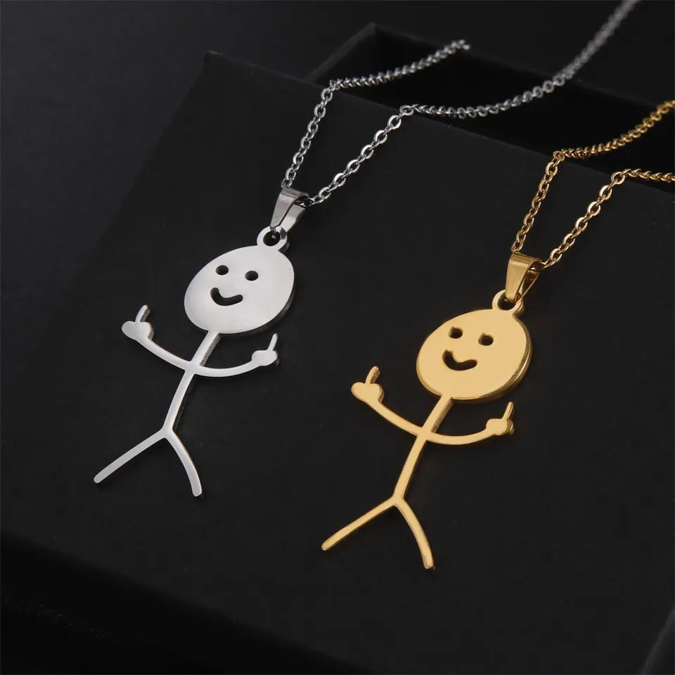 Stickman Pendant Necklace