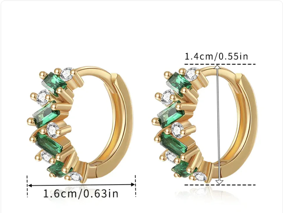 Emerald Leaf Zircon Ear Clip