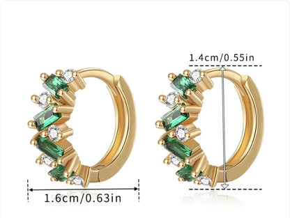 Emerald Leaf Zircon Ear Clip