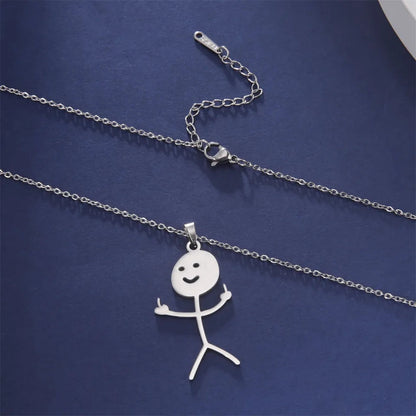 Stickman Pendant Necklace