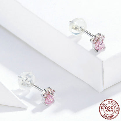 Sterling Silver Paw Stud Earrings