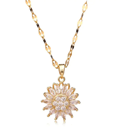 Rotatable Sunflower Necklace