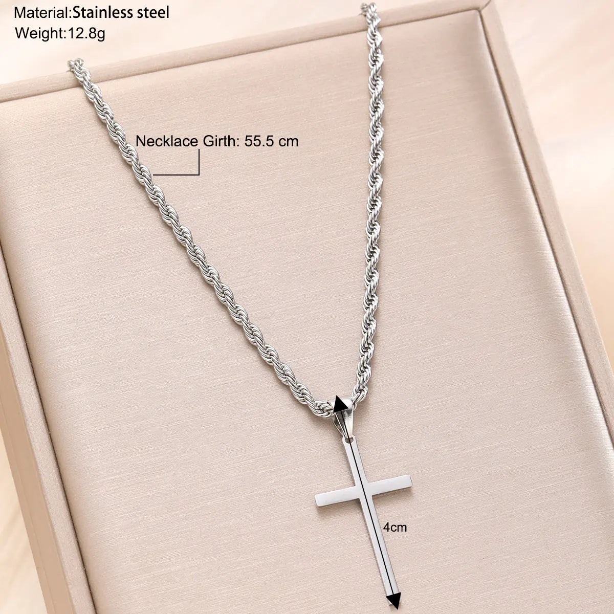 Stainless Steel Cross Pendant Necklace