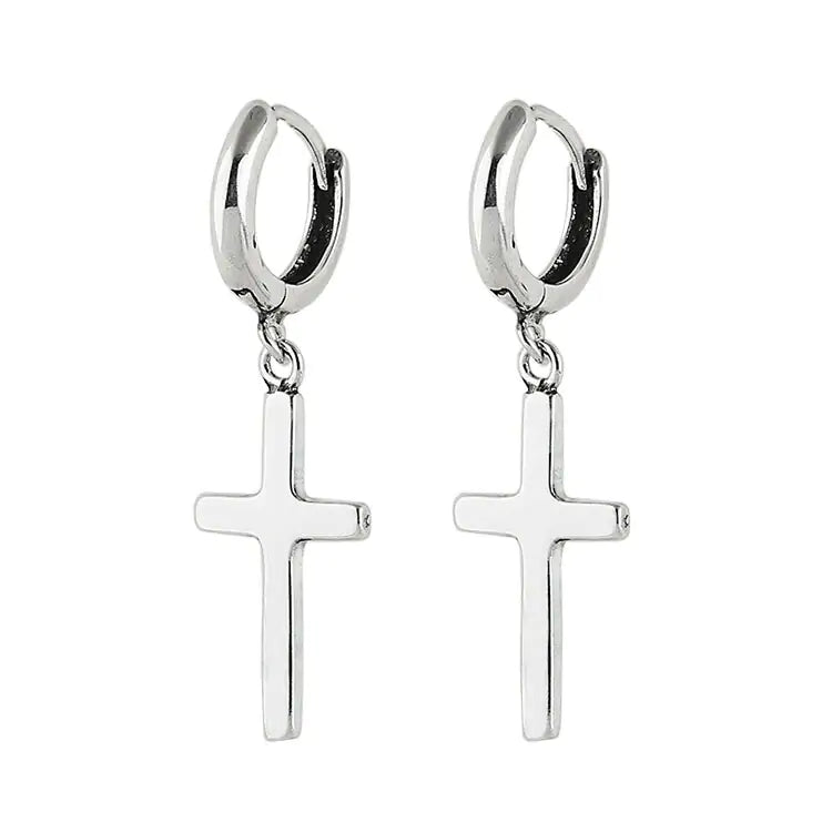 Sterling Silver Cross Stud Earrings