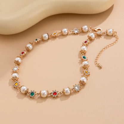 Small Flower Pearl Necklace