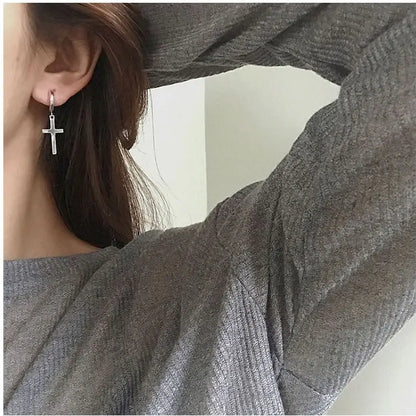 Sterling Silver Cross Stud Earrings